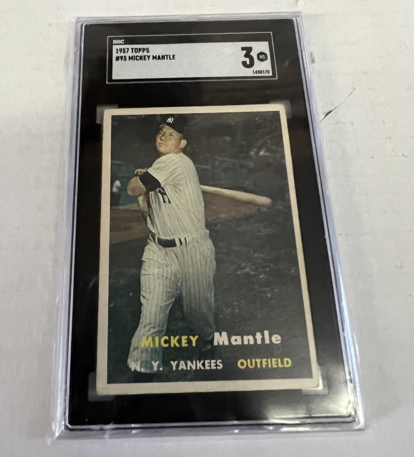 1957 Topps #95 Mickey Mantle SGC 3