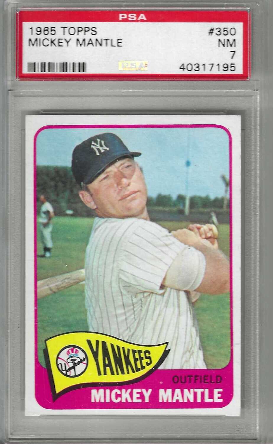 1965 Topps #350 Mickey Mantle PSA 7 Centered