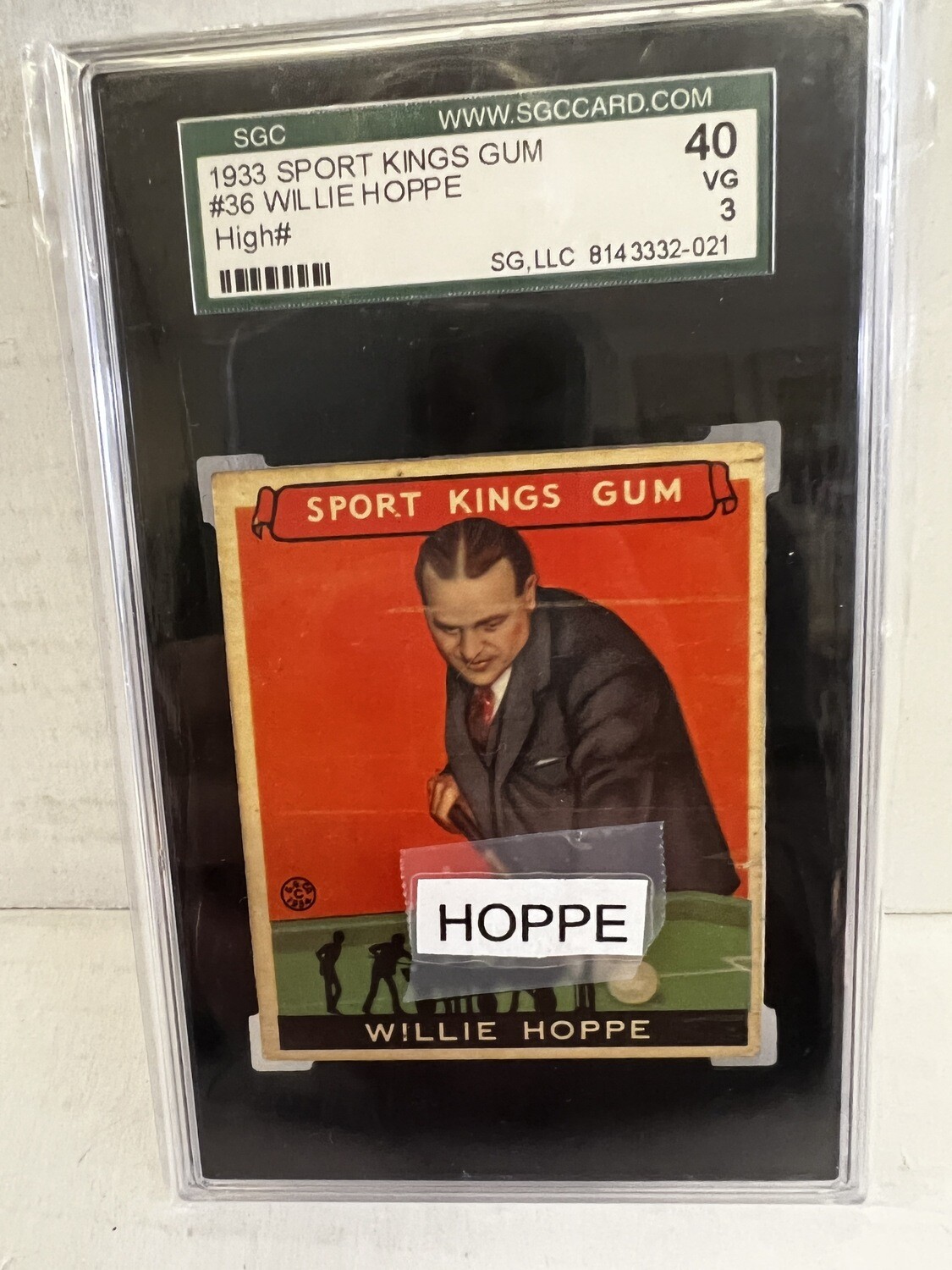 1933 Sport Kings #36 William Hoppe SGC 3