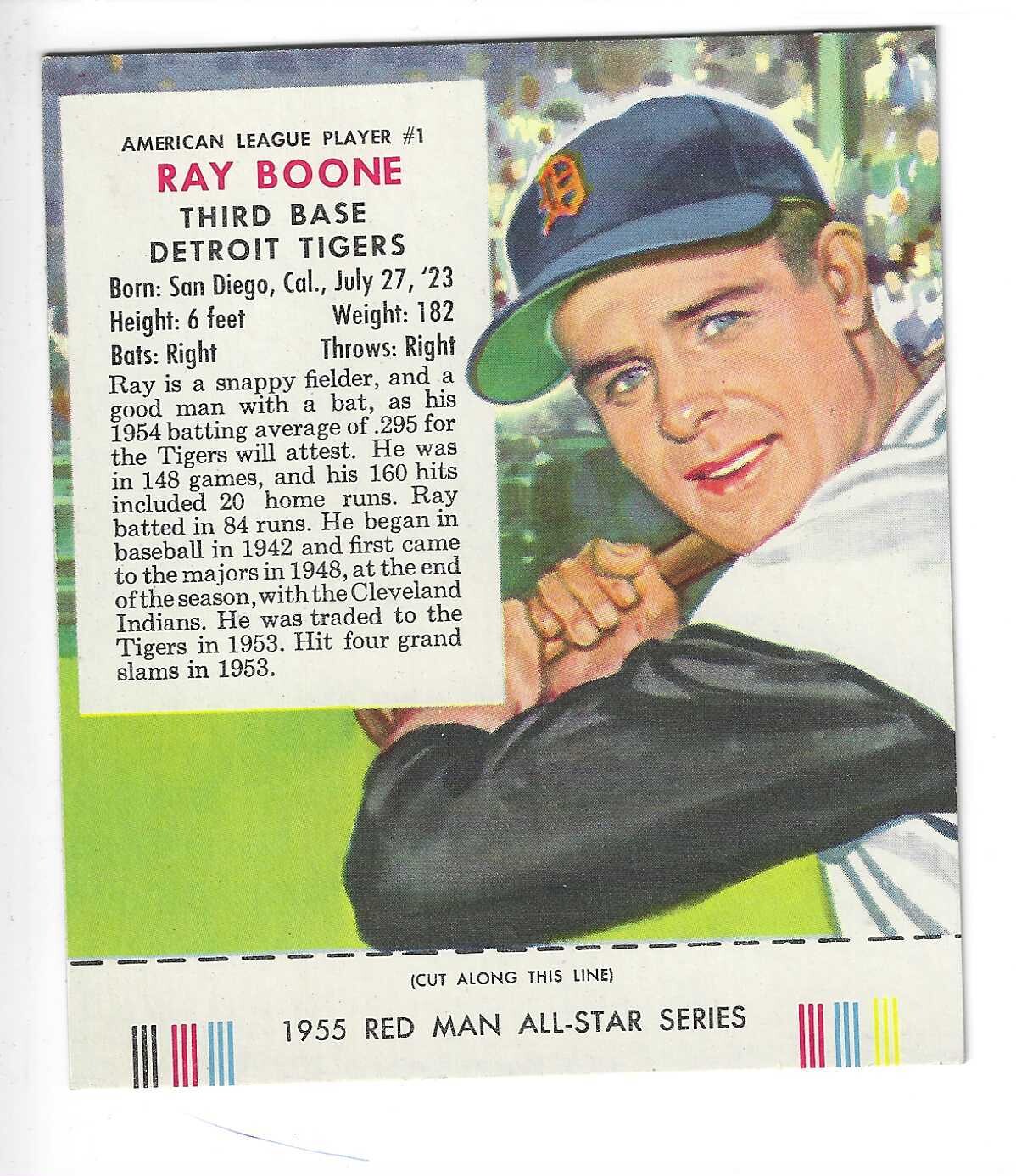 1955 Red Man w/ Tabs #AL1 Ray Boone Ex/Mint or better