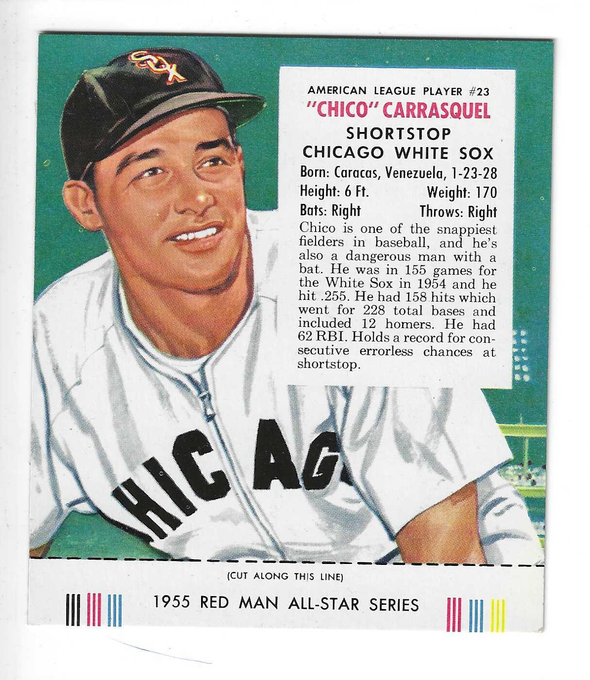 1955 Red Man w/ Tabs #AL23 Chico Carraquel Ex/Mint or better
