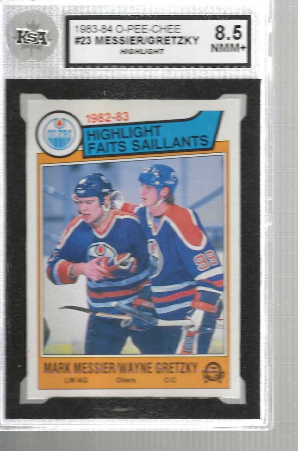 1983/84 Opeechee #23 Gretzky/messier KSA graded 8.5