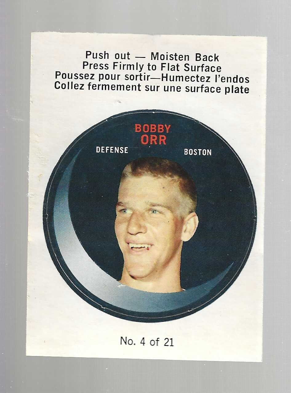 1968/69 Opeechee Puck Sticker #4 Bobby Orr Ex/Mint