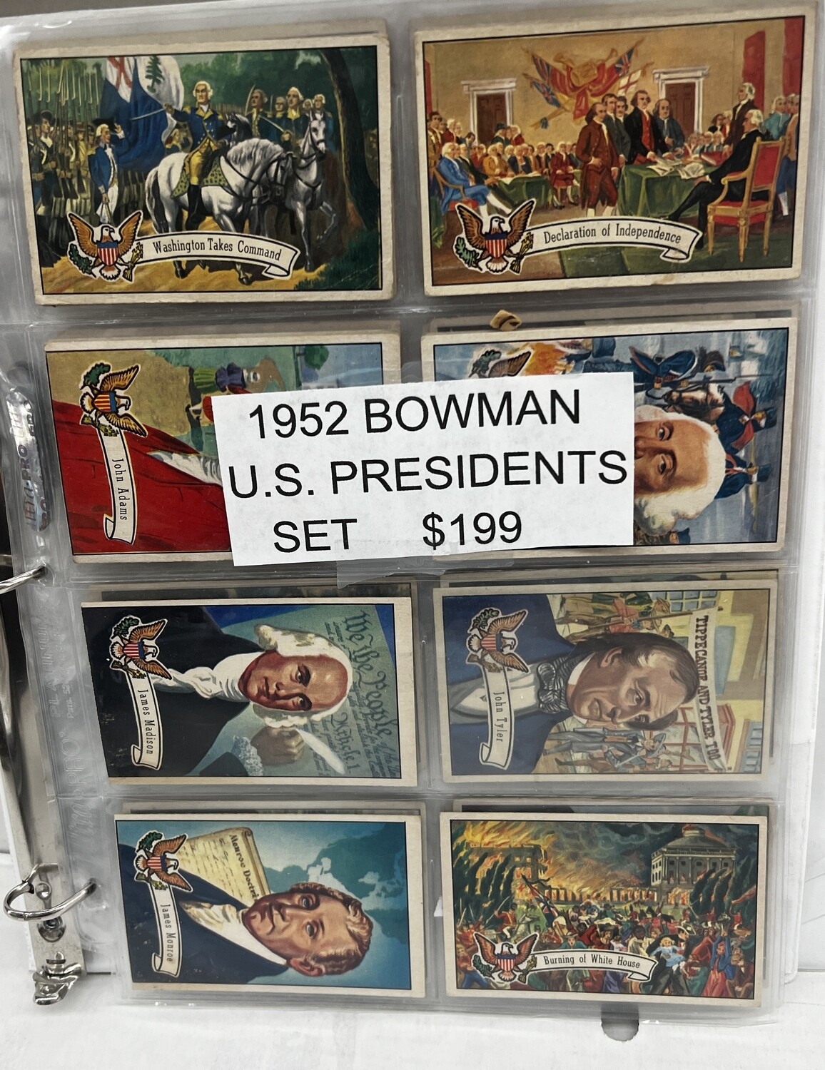 1952 Bowman U.S. Presidents Complete set VG to Ex  36 ct.