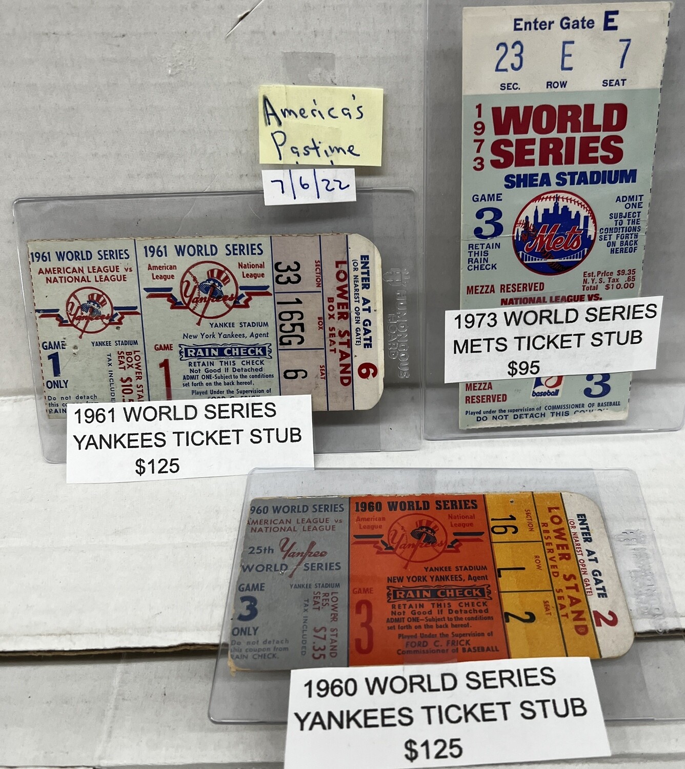 1960 World Series Yankees Ticket Stub