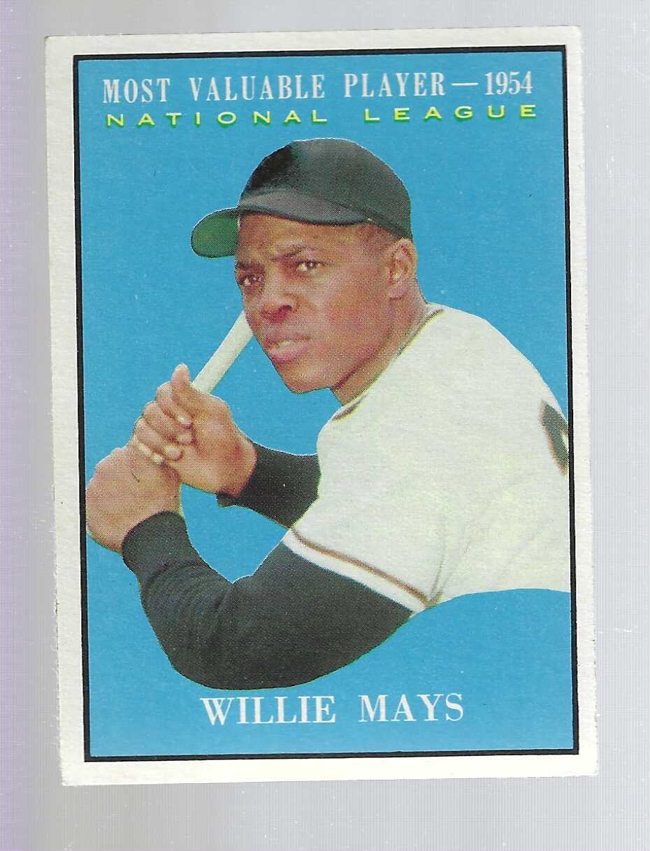 1961 Topps #482 Willie Mays MVP list $250