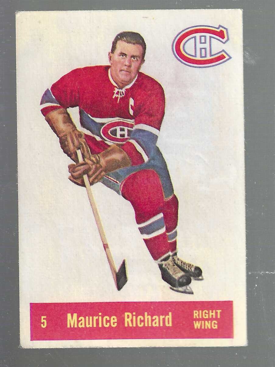 1957/58 Parkhurst #5 Maurice Richard list $400 Clean card