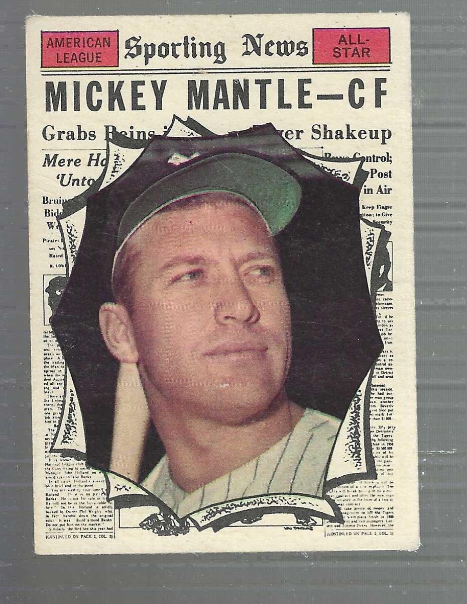 1961 Topps #578 Mickey Mantle All star list $800
