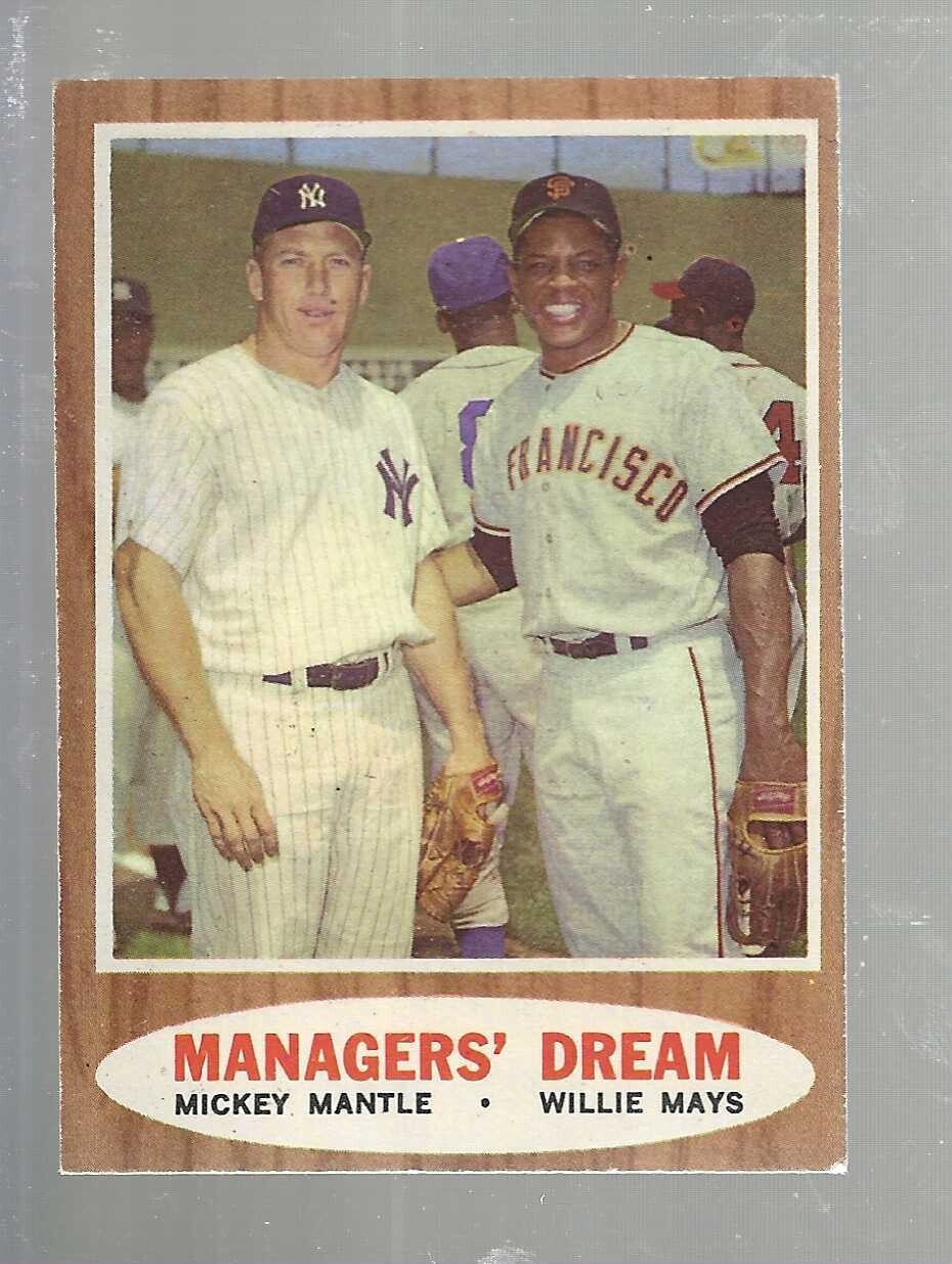 1962 Topps #18 Managers Dream Mickey Mantle Willie Mays List $150