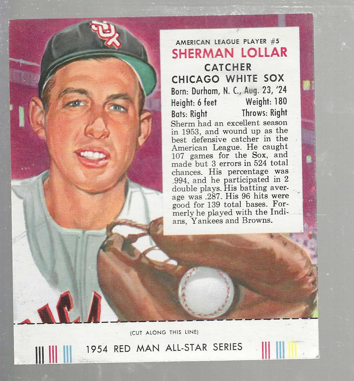 1954 Red Man Tobacco #AL5 Sherm Lollar