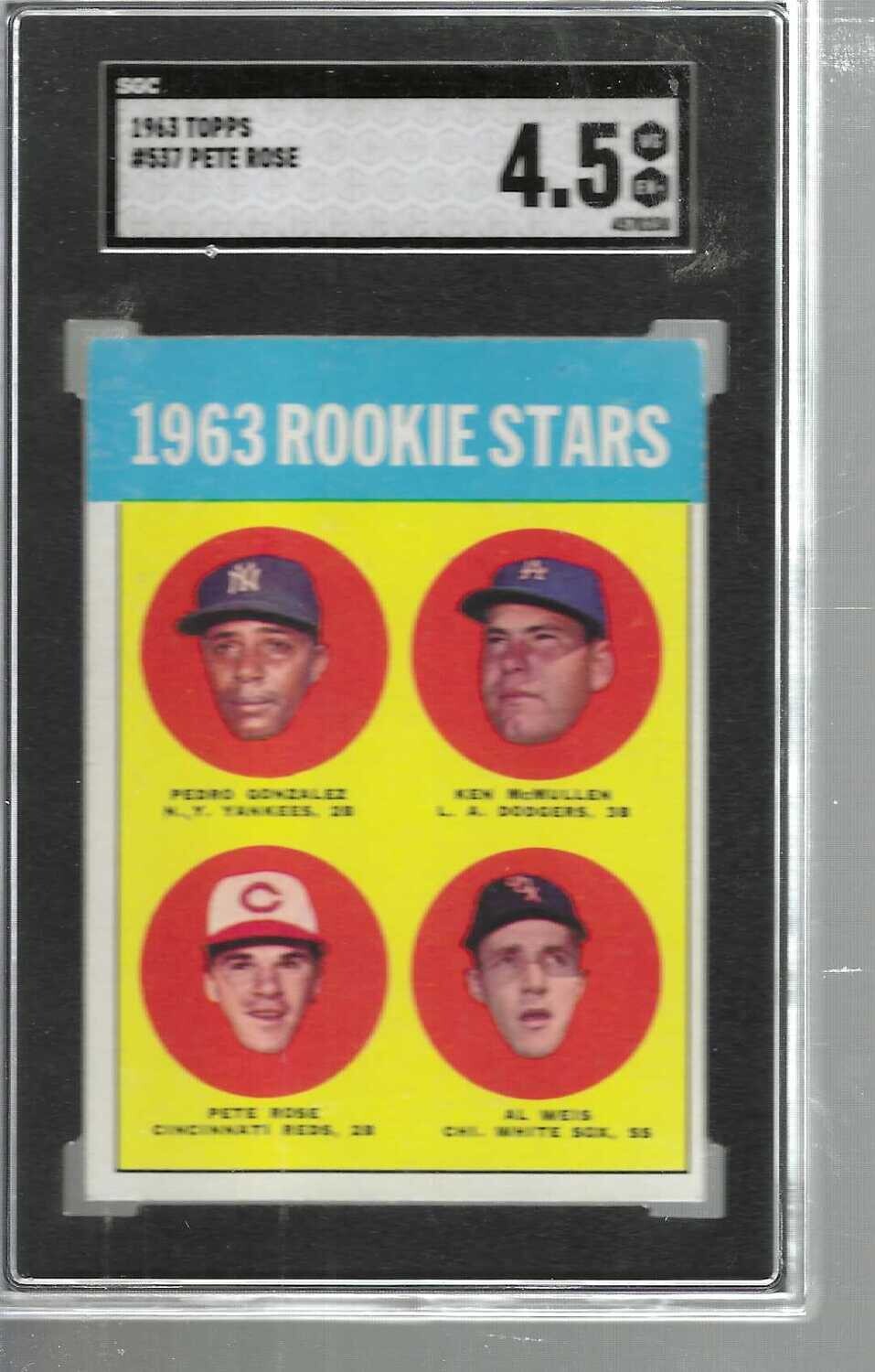 1963 Topps #537 Pete Rose rookie SGC 4.5
