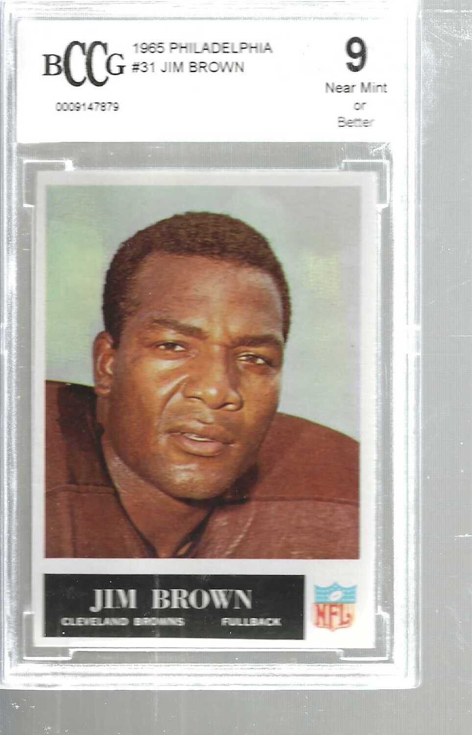 1965 Philadelphia #31 Jim Brown BCCG 9 Nr Mint