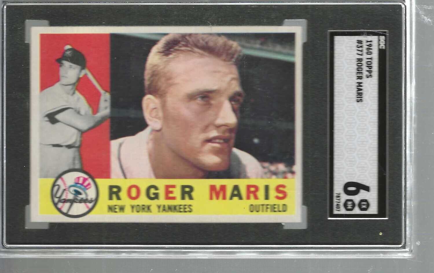 1960 Topps #377 Roger Maris SGC 6 Centered