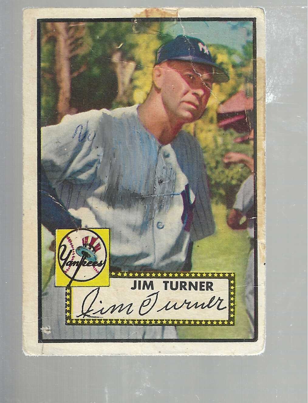 1952 Topps #373 Jim Turner Yankees Poor