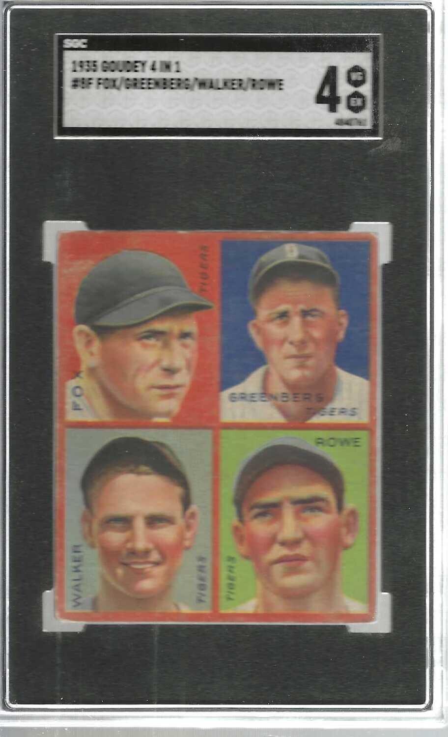 1934-36 Goudey Four in One #8F Hank Greenberg SGC 4