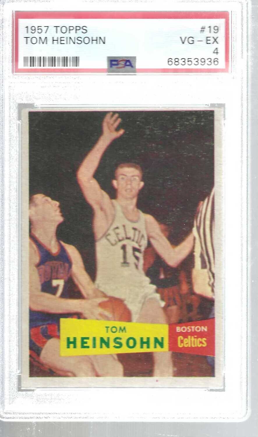 1957 Topps #19 Tom Heinsohn rookie PSA 4