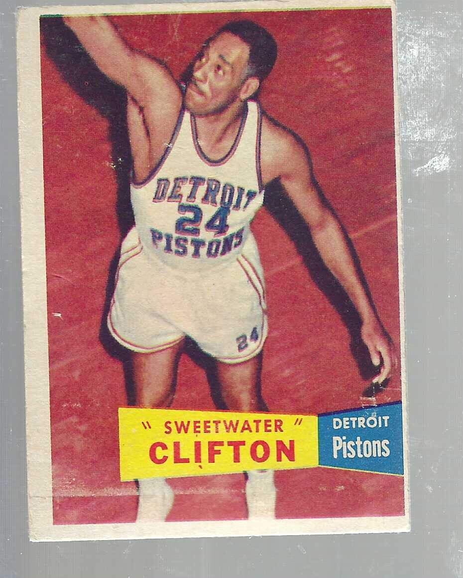 1957 Topps #1 Nat Sweetwater Clifton rookie VG list $300
