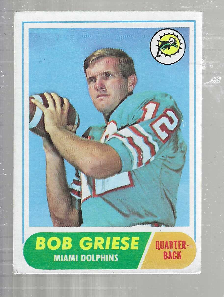 1968 Topps #196 Bob Griese rookie Ex+ List $200