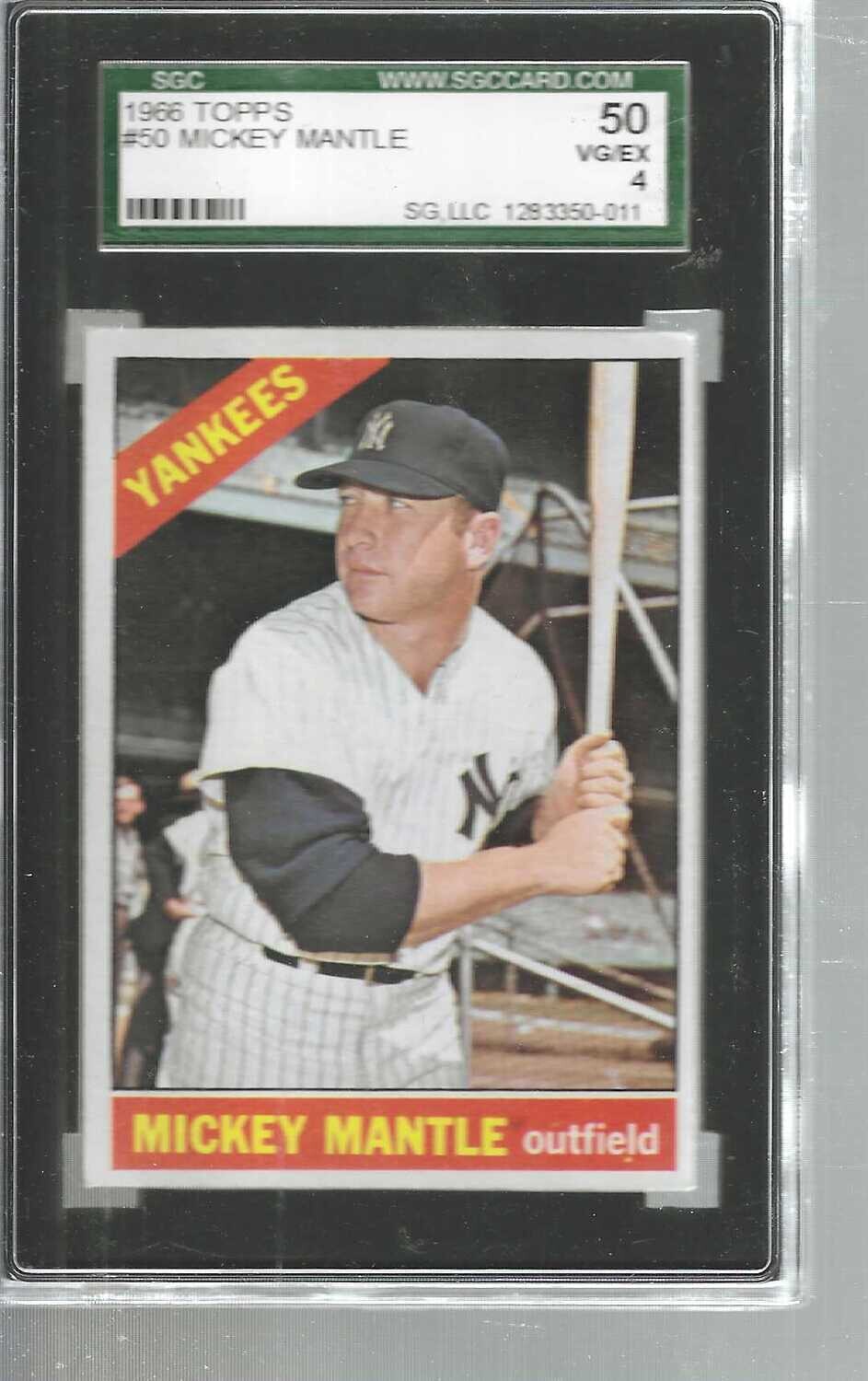 1957 Topps #50 MIckey Mantle SGC 4