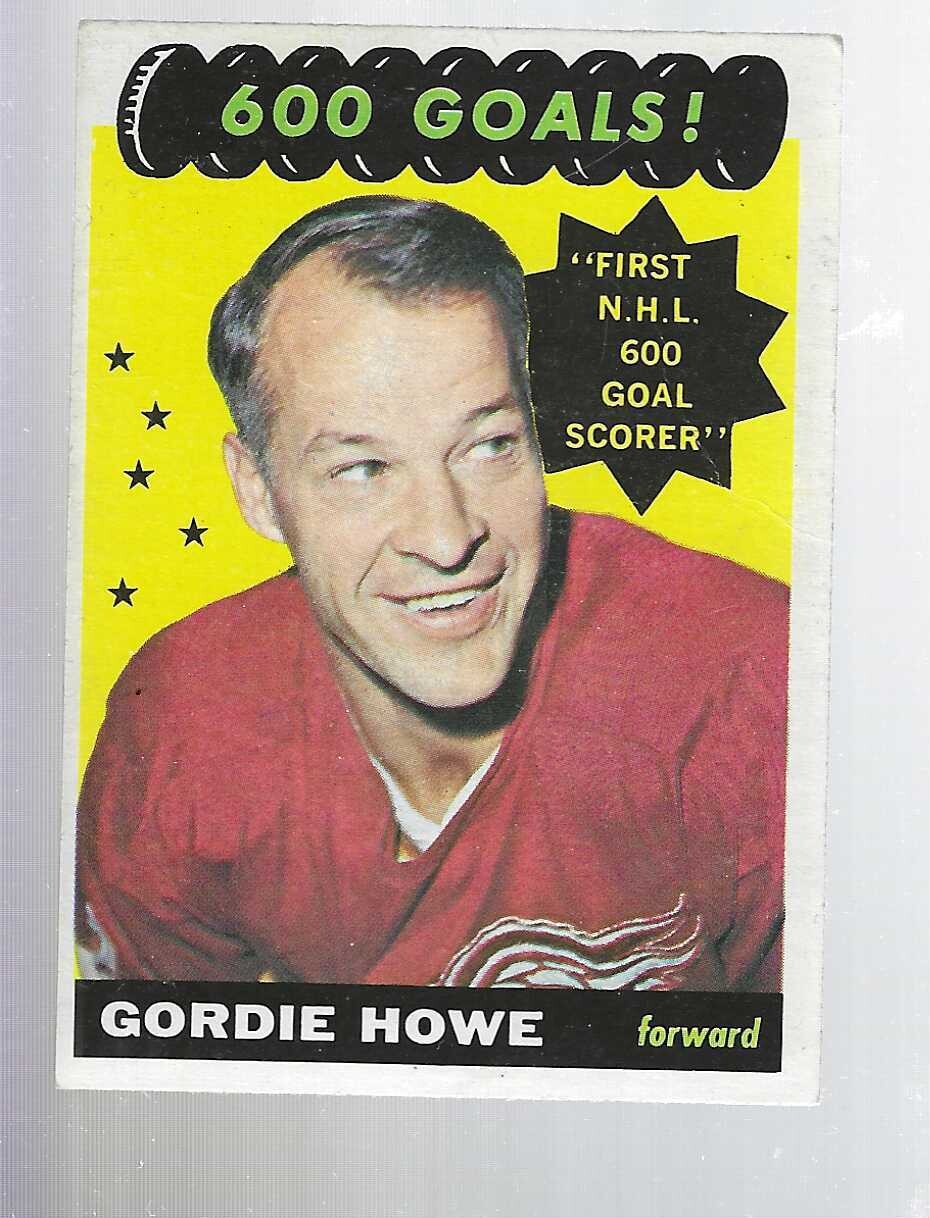 1965/66 Topps #122 Gordie Howe 600 Goals Ex List $400
