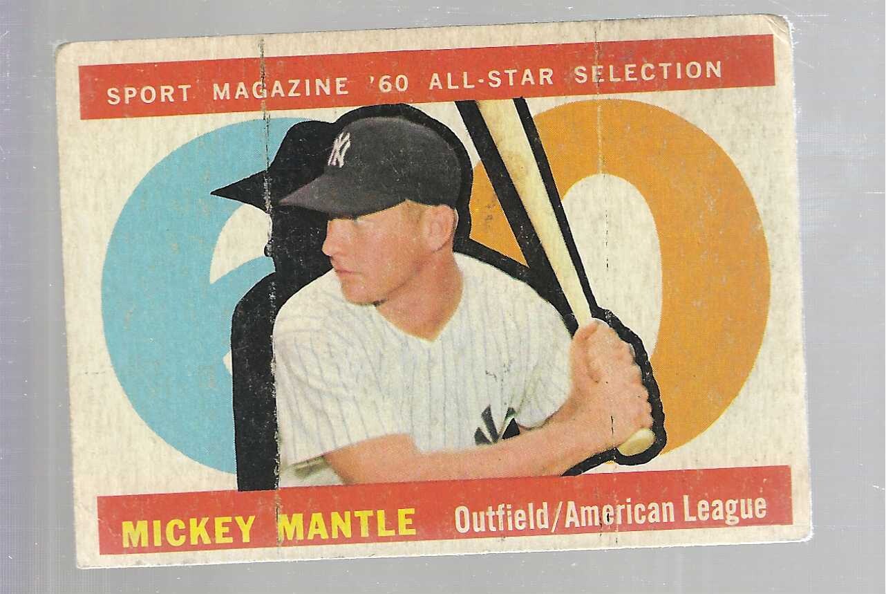 1960 Topps #563 Mickey Mantle All Star list $600