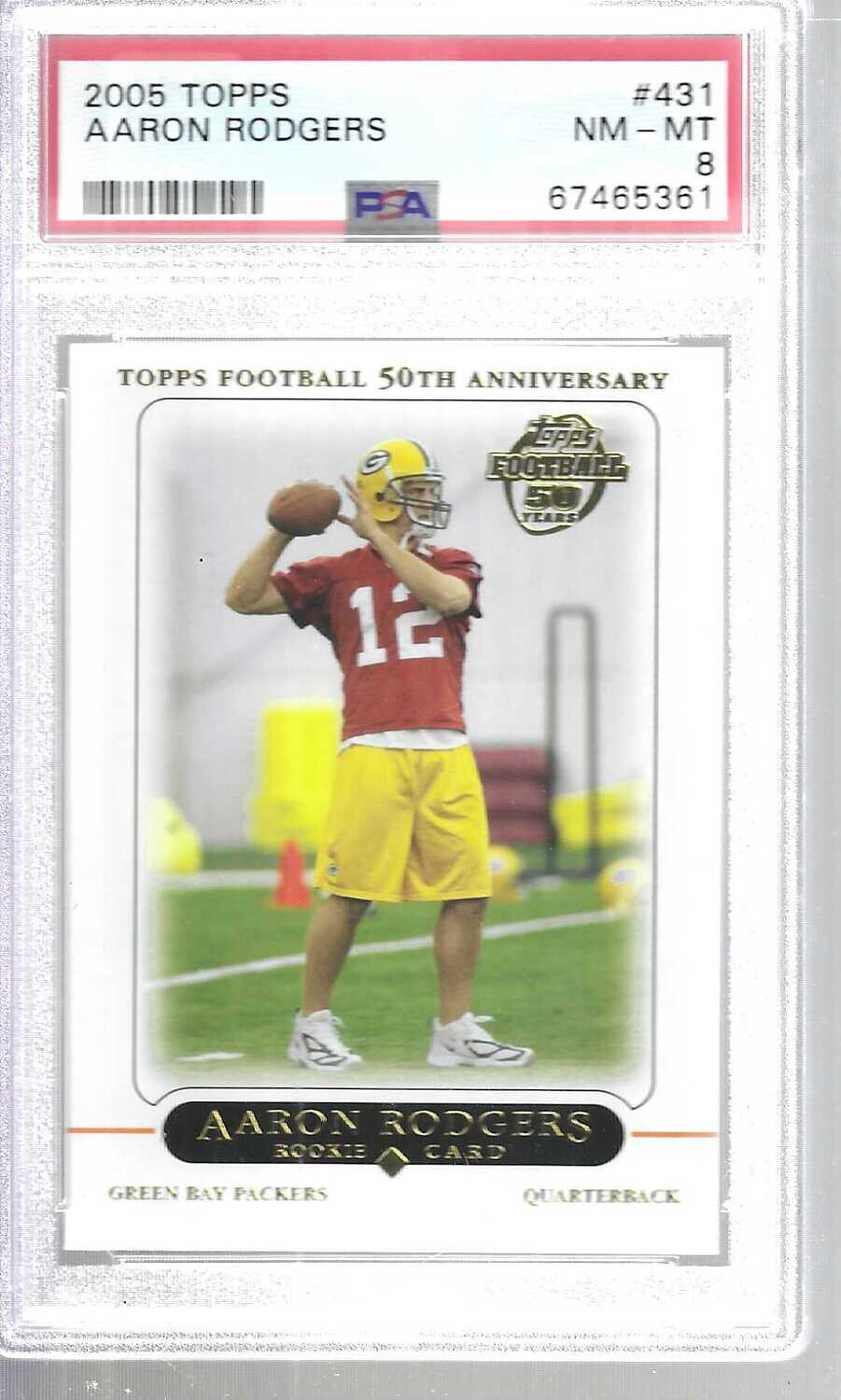 2005 Topps #431 Aaron Rodgers rookie PSA 8