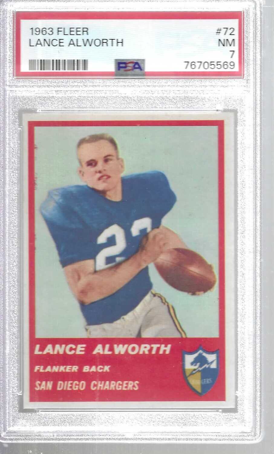 1963 Fleer #72 Lance Alworth rookie PSA 7
