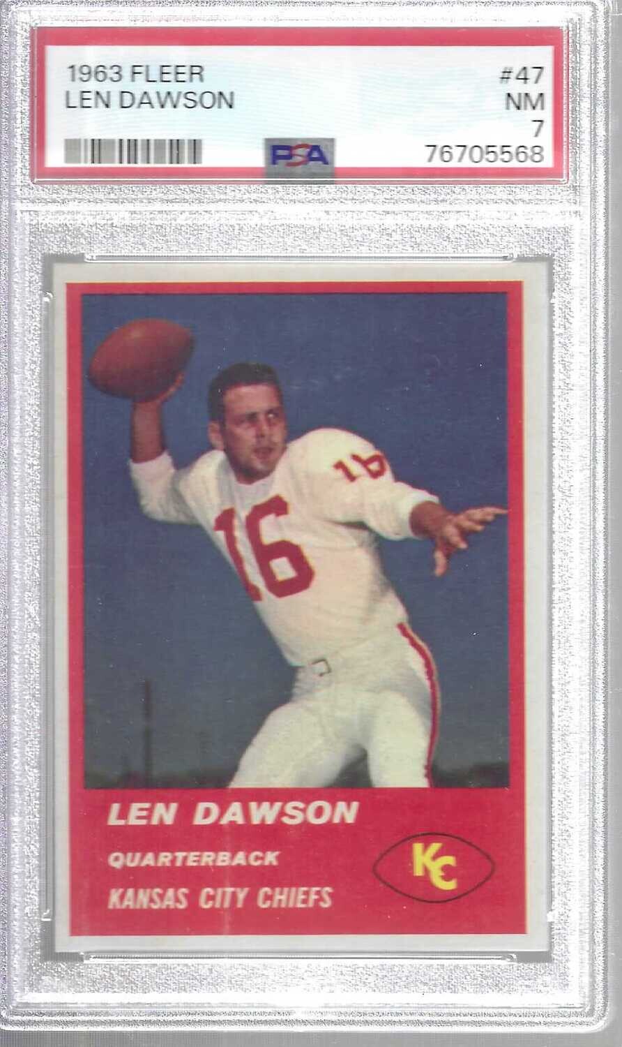 1963 Fleer #47 Len Dawson rookie PSA 7