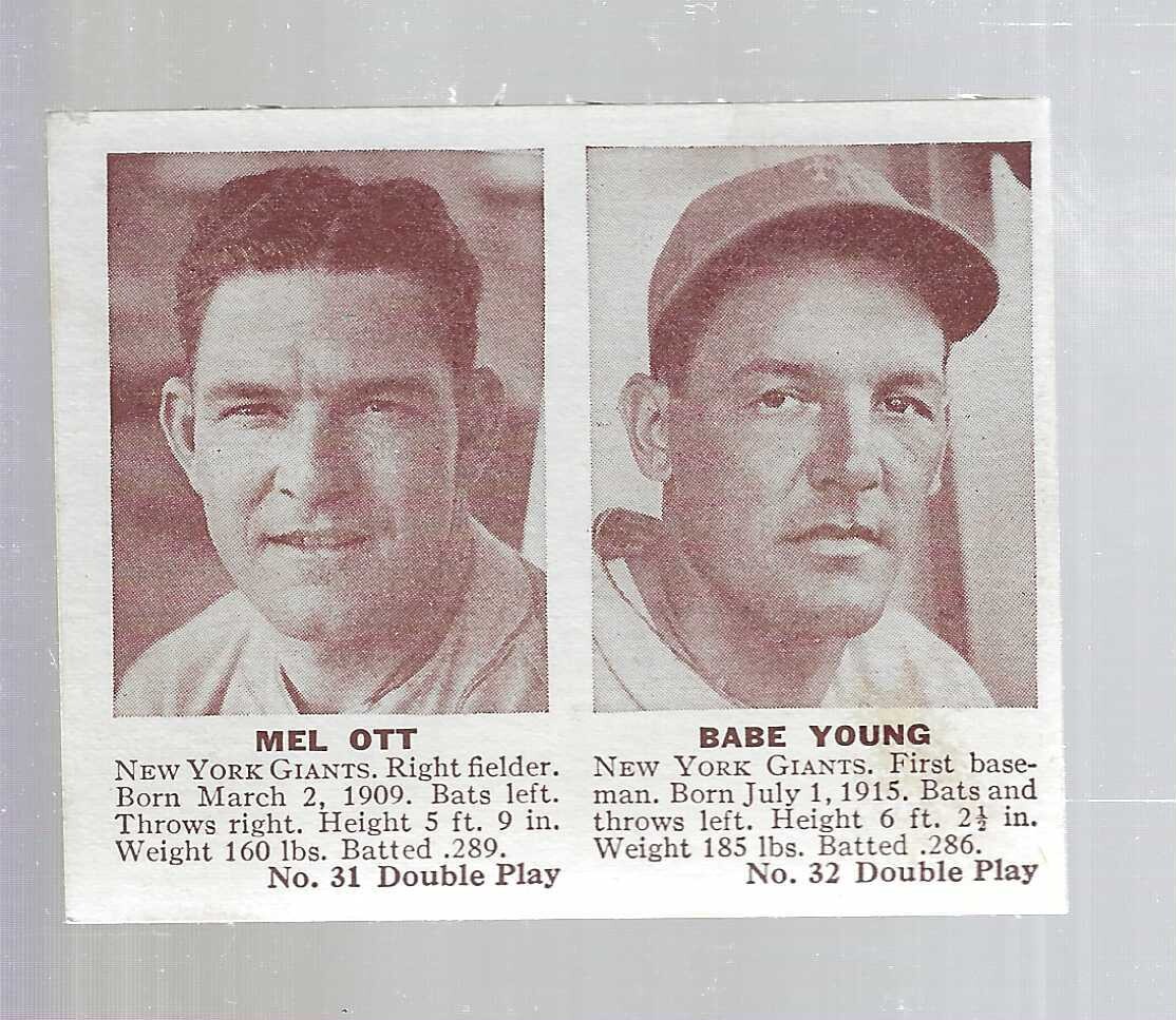 1941 Double Play #31/32 Mel Ott/Young