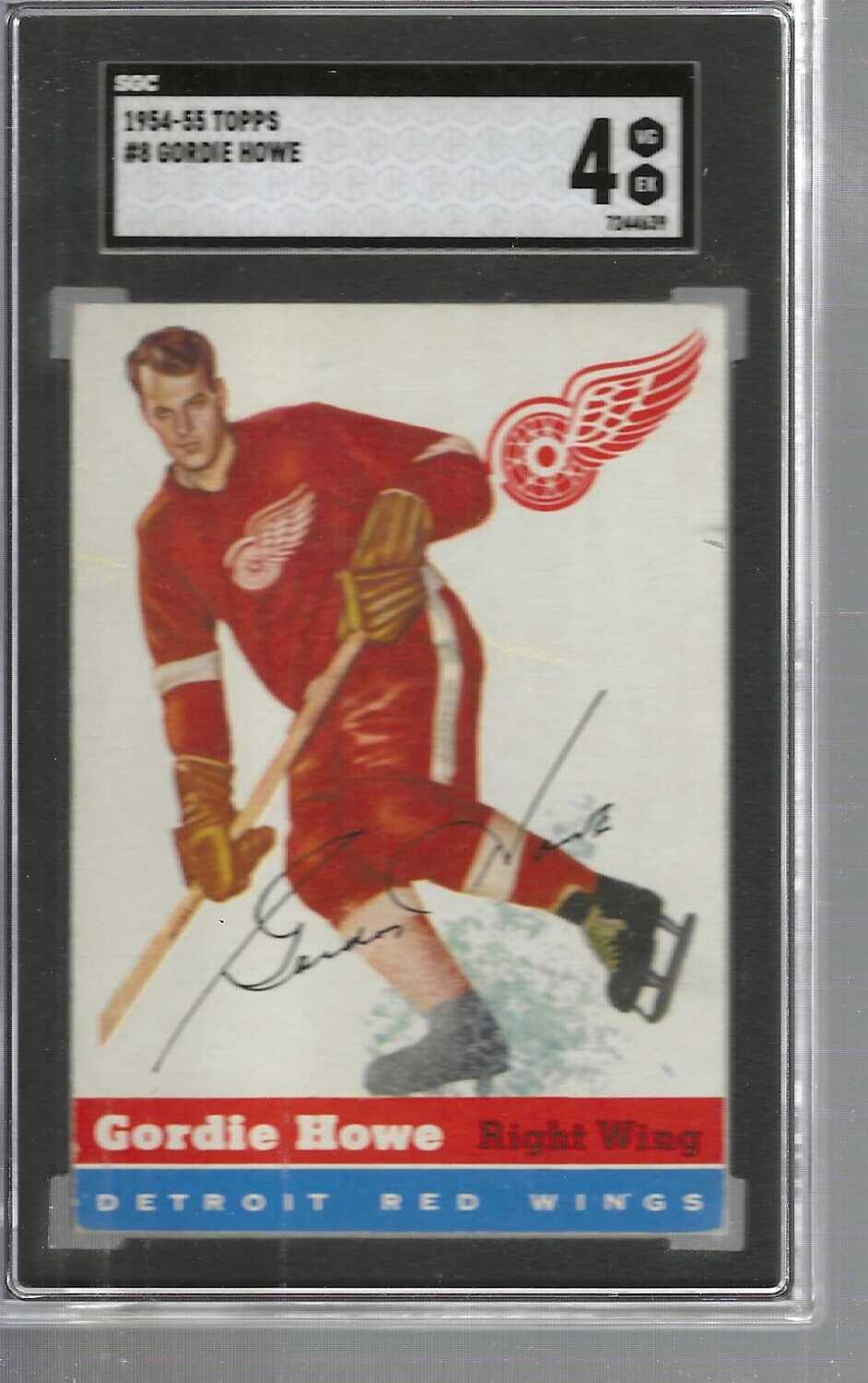 1954 Topps #8 Gordie Howe SGC Graded 4 Nice!