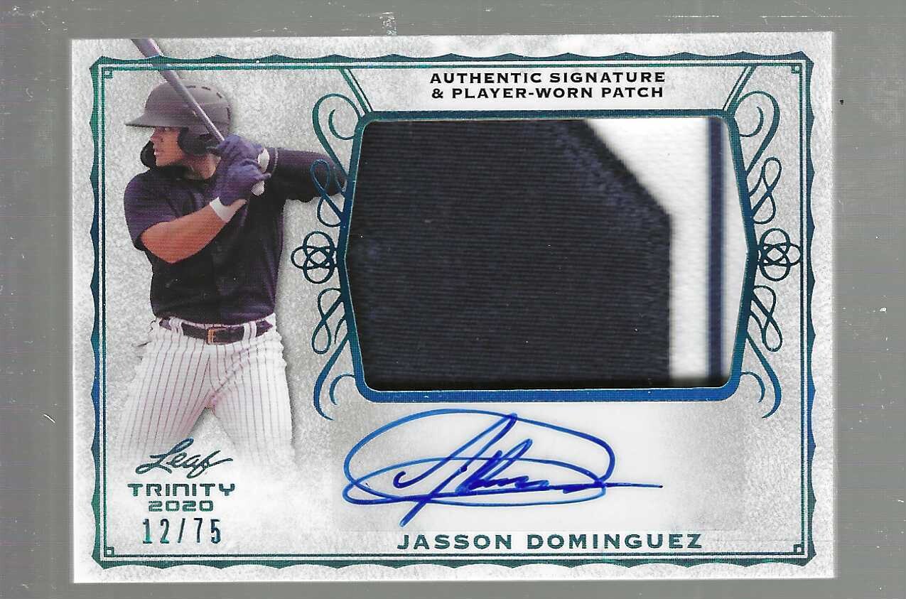 2020 Leaf Trinity Jasson Dominguez Patch autograph rookie #&#39;d75