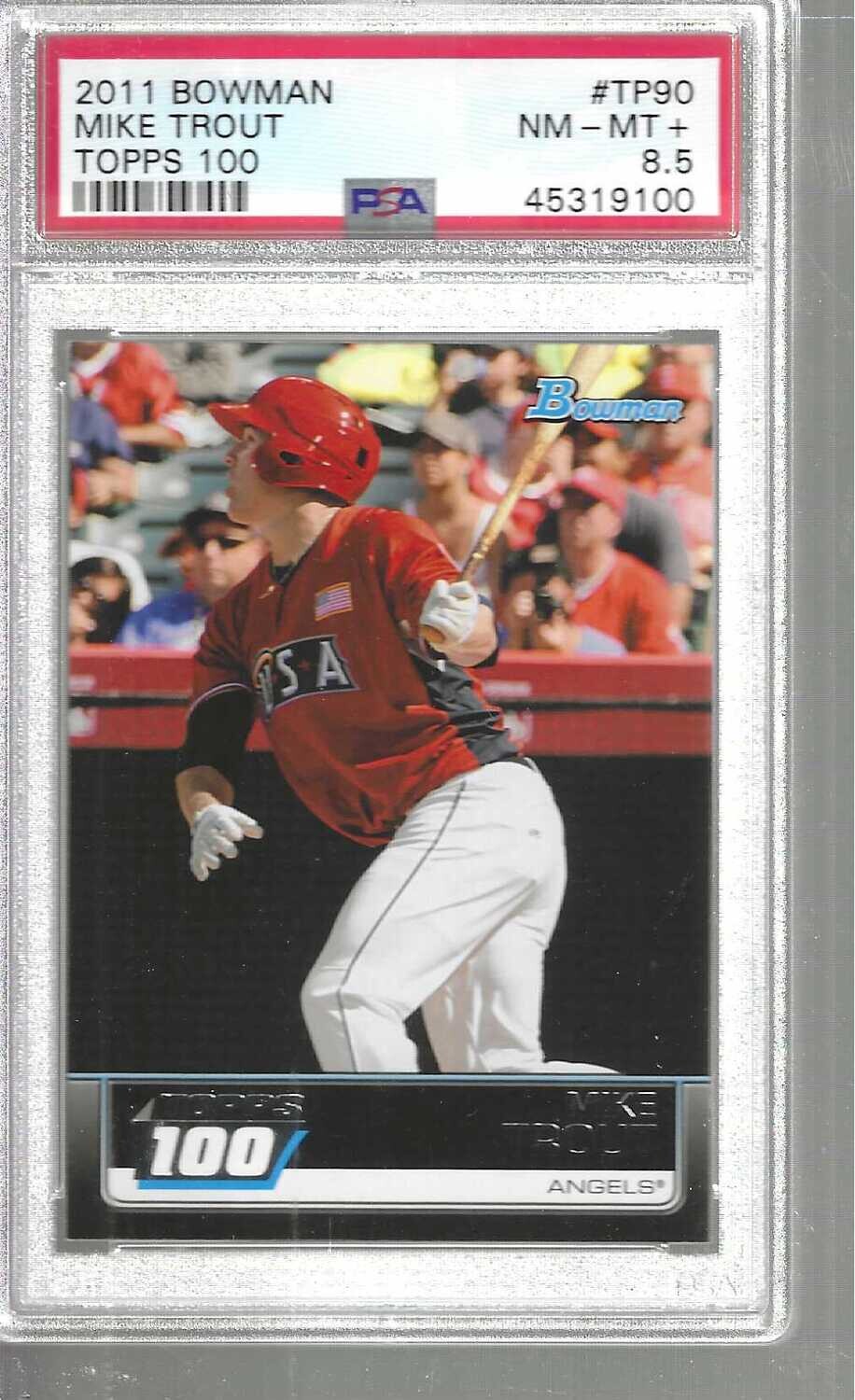 2011 Bowman Topps 100 Mike Trout rookie PSA 8.5