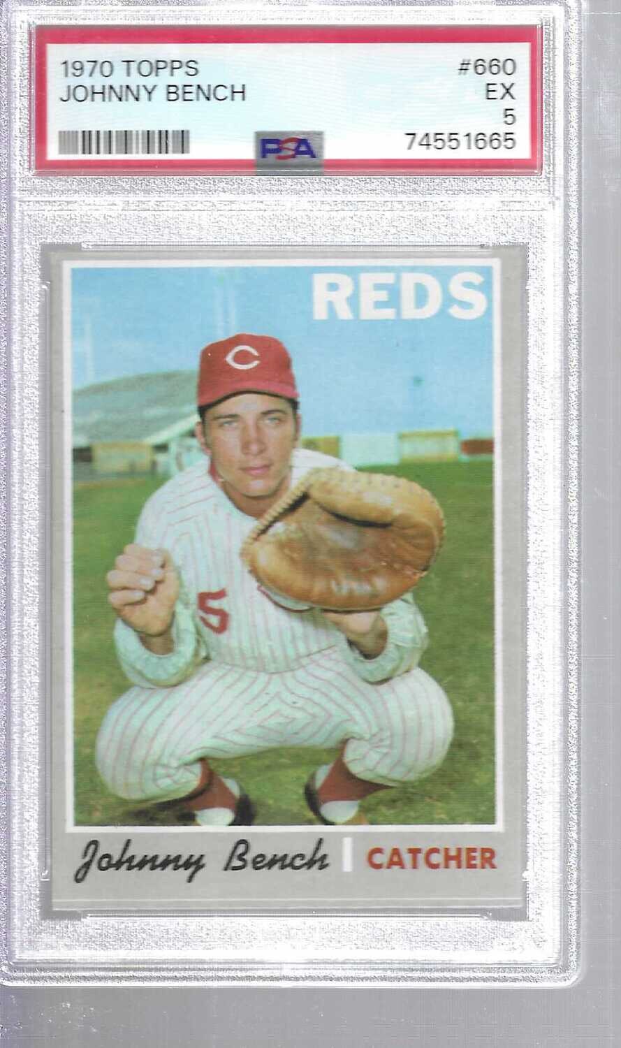 1970 Topps #660 Johnny Bench PSA 5