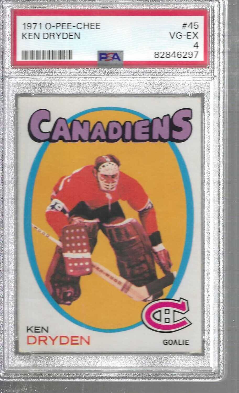 1971/72 Opeechee #45 Ken Dryden rookie PSA 4