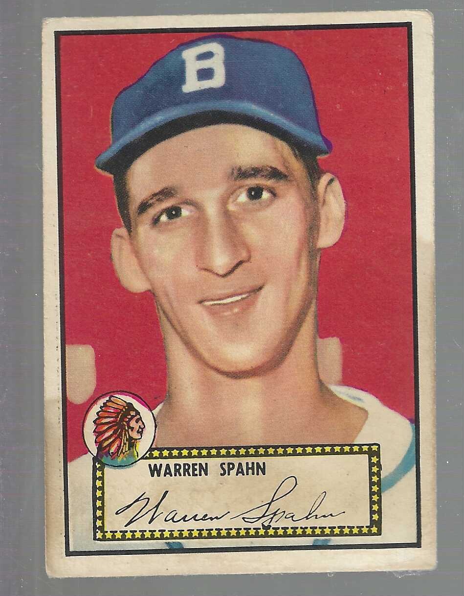 1952 Topps #33 Warren Spahn VG List $300