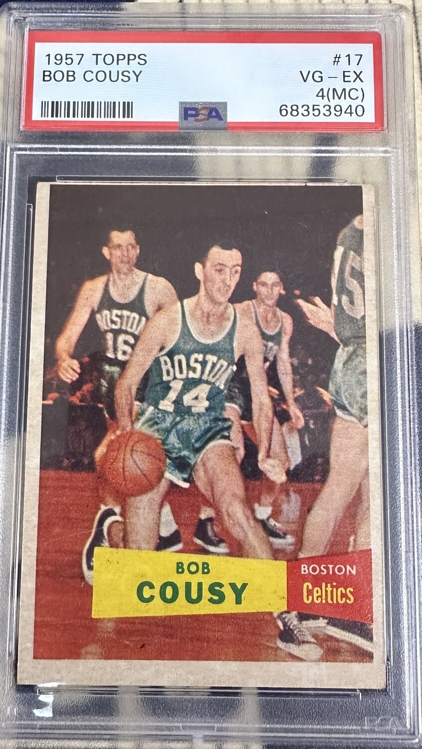 1957/58 Topps #17 Bob Cousy rookie PSA 4 MC
