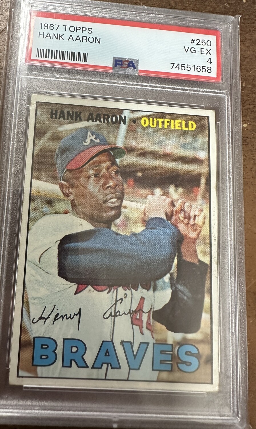 1967 Topps #250 Hank Aaron PSA 4