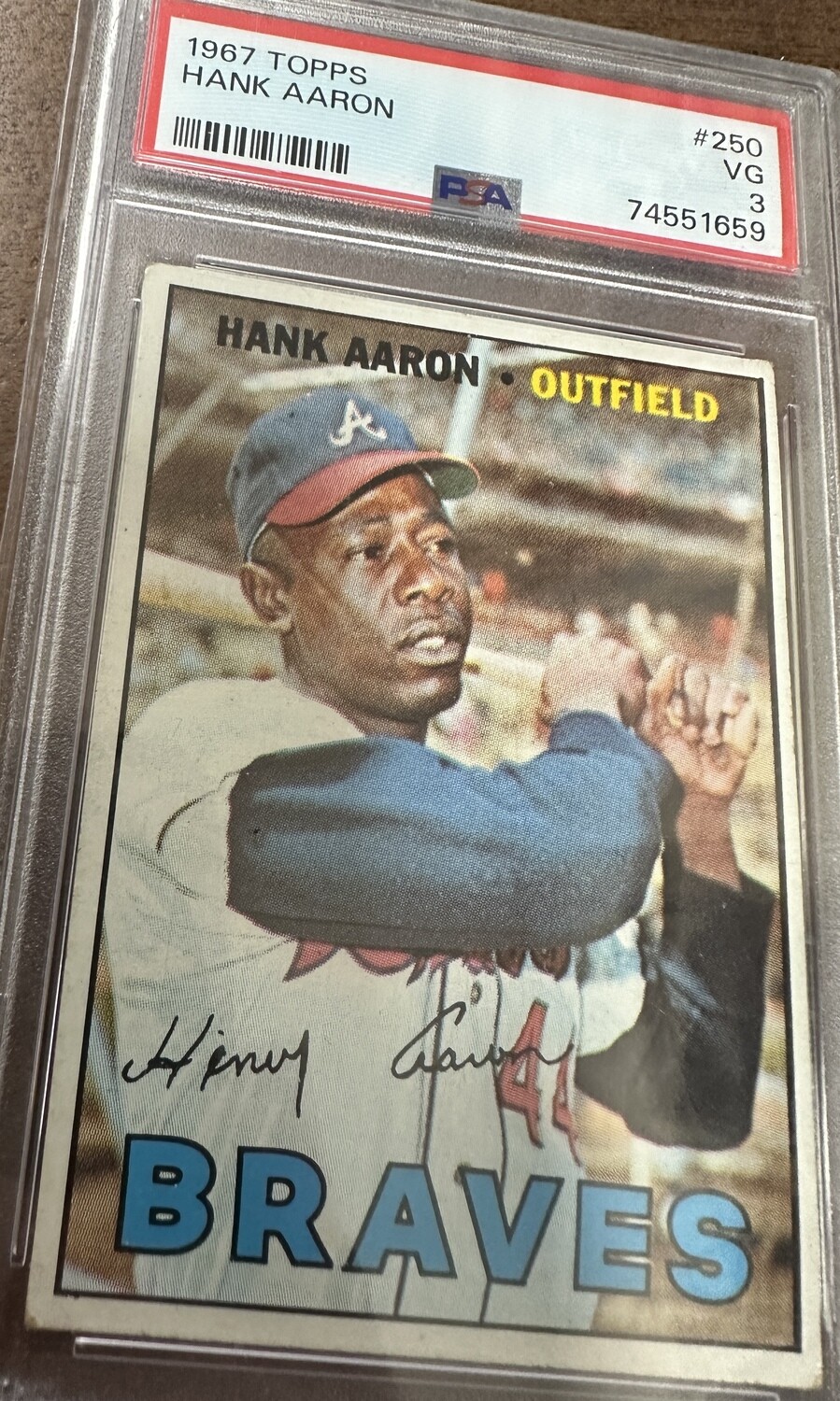 1967 Topps #250 Hank Aaron PSA 3