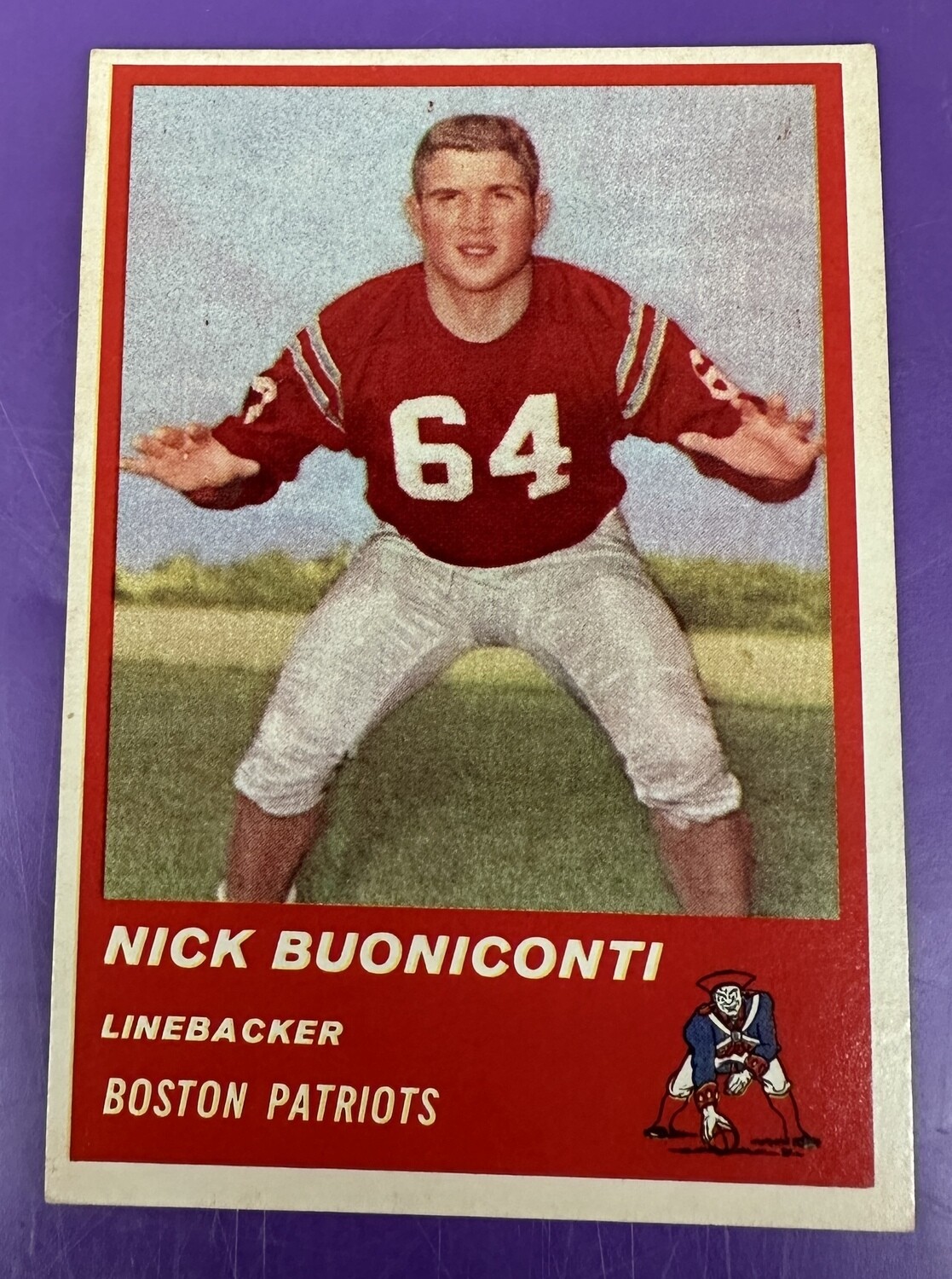 1963 Fleer #10 Nick Buoniconti rookie Ex/Mint