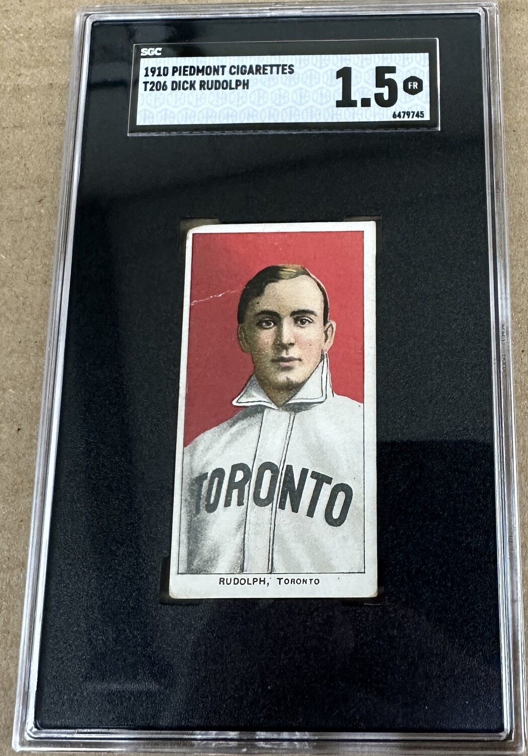1909 T206 Piedmont Dick Rudolph SGC 1.5