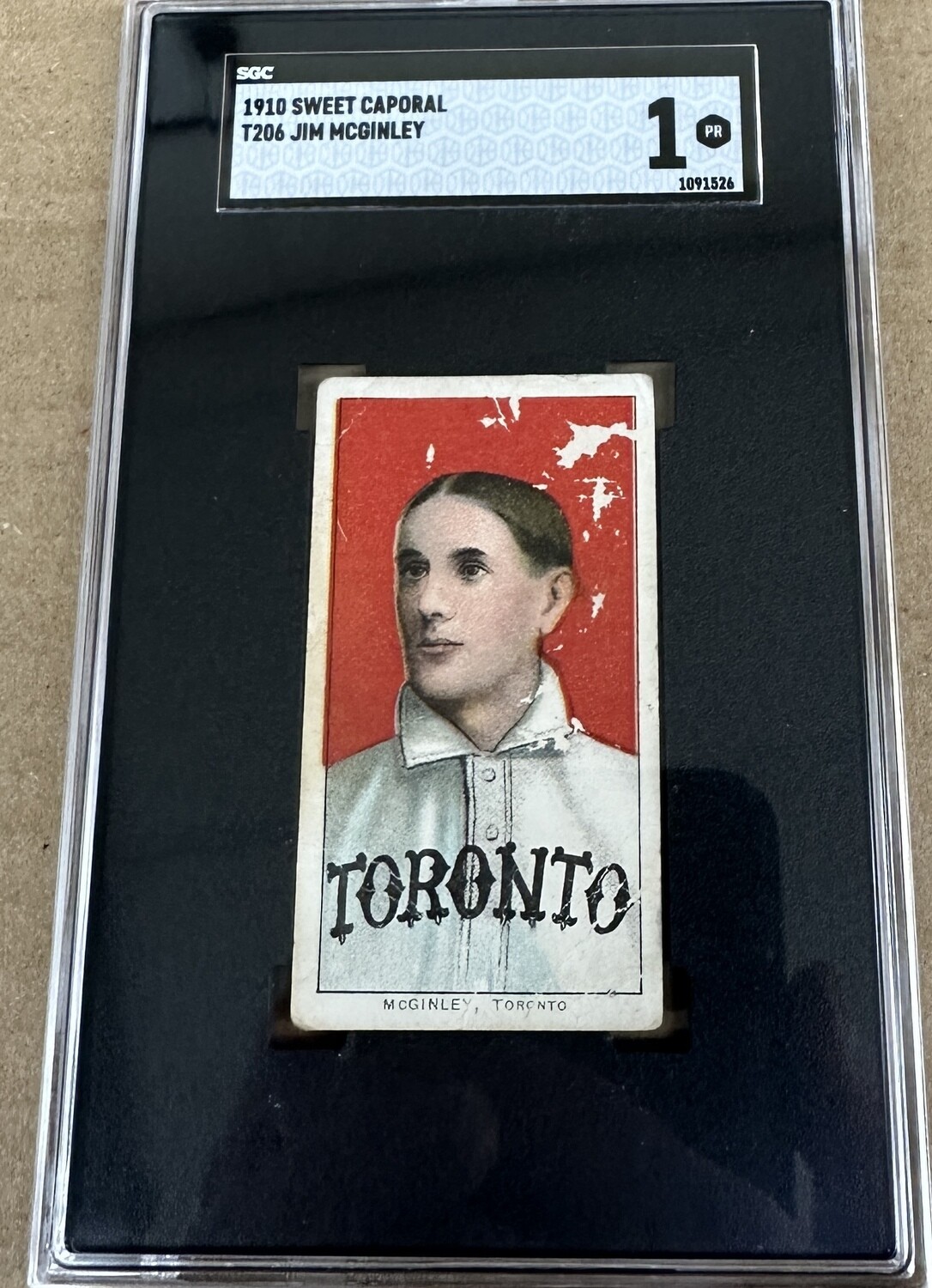 1909 T206 Sweet Caporal Jim McGinley SGC 1