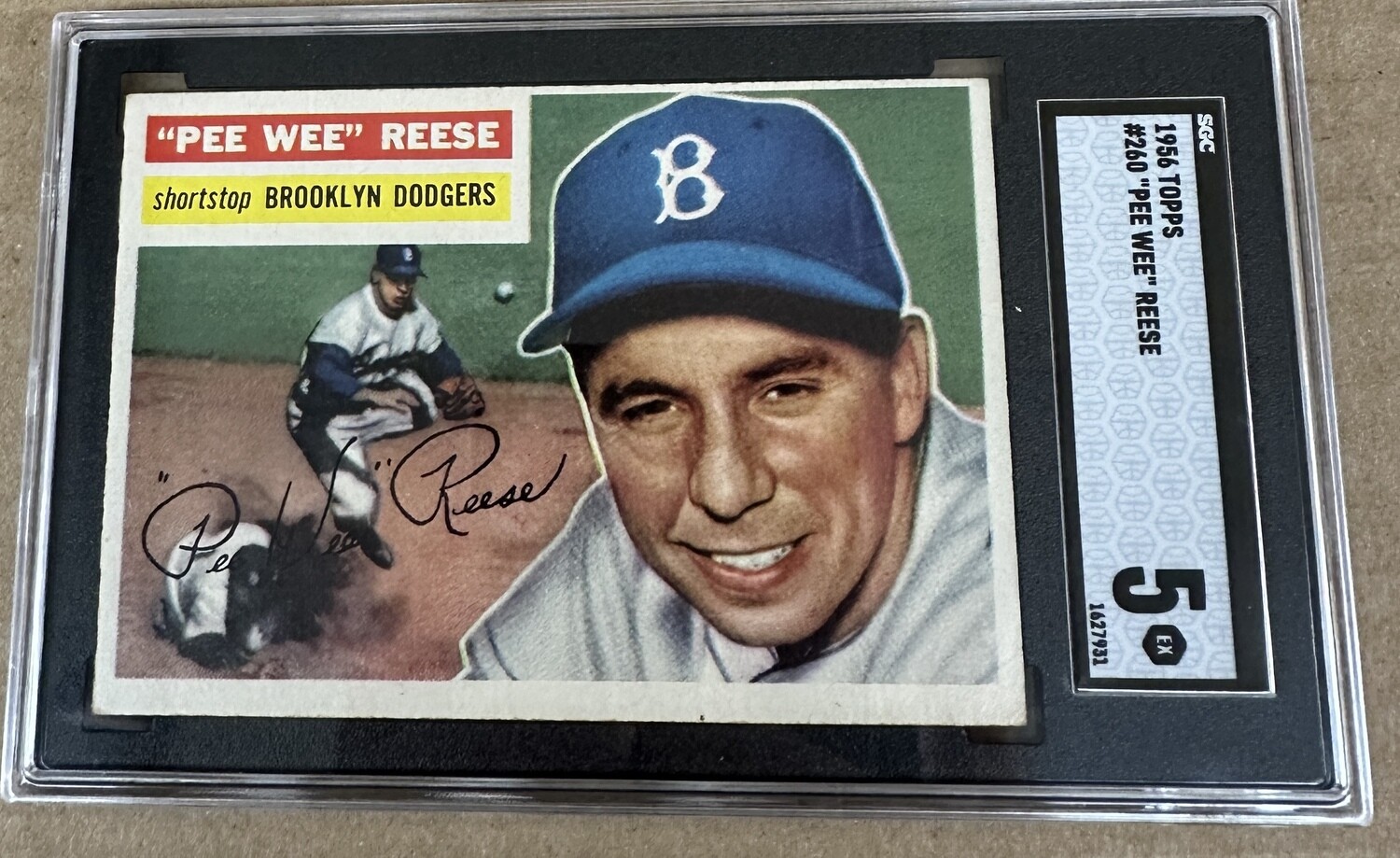 1956 Topps #260 Pee Wee Reese SGC 5