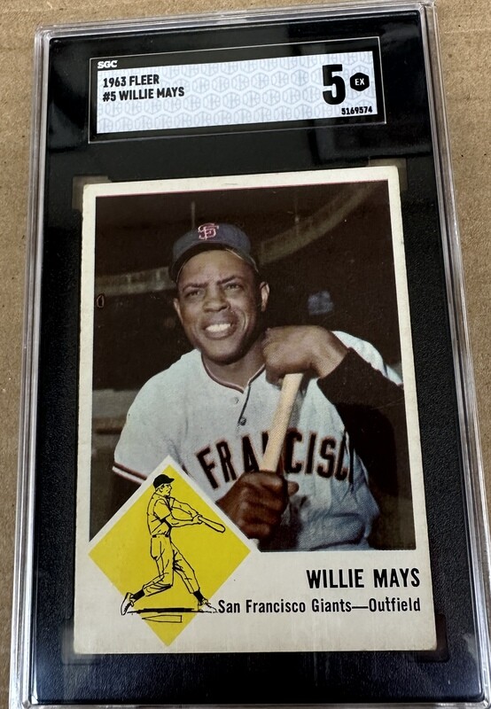 1963 Fleer #5 Willie Mays SGC 5