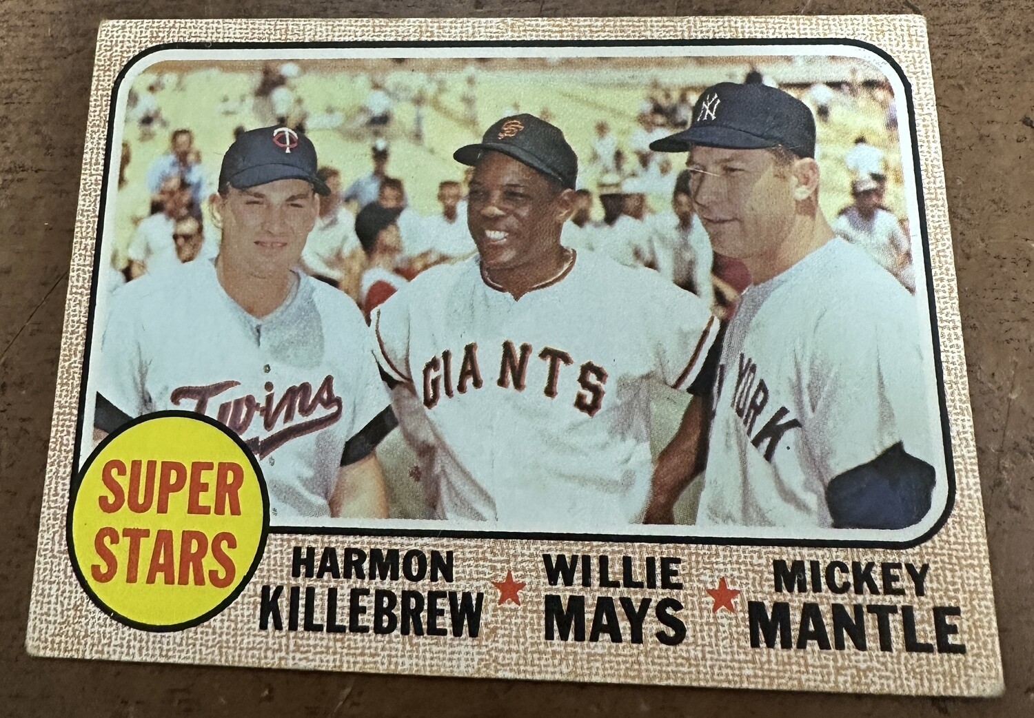 1968 Topps #490 Superstars Mantle Mays Killebrew Ex