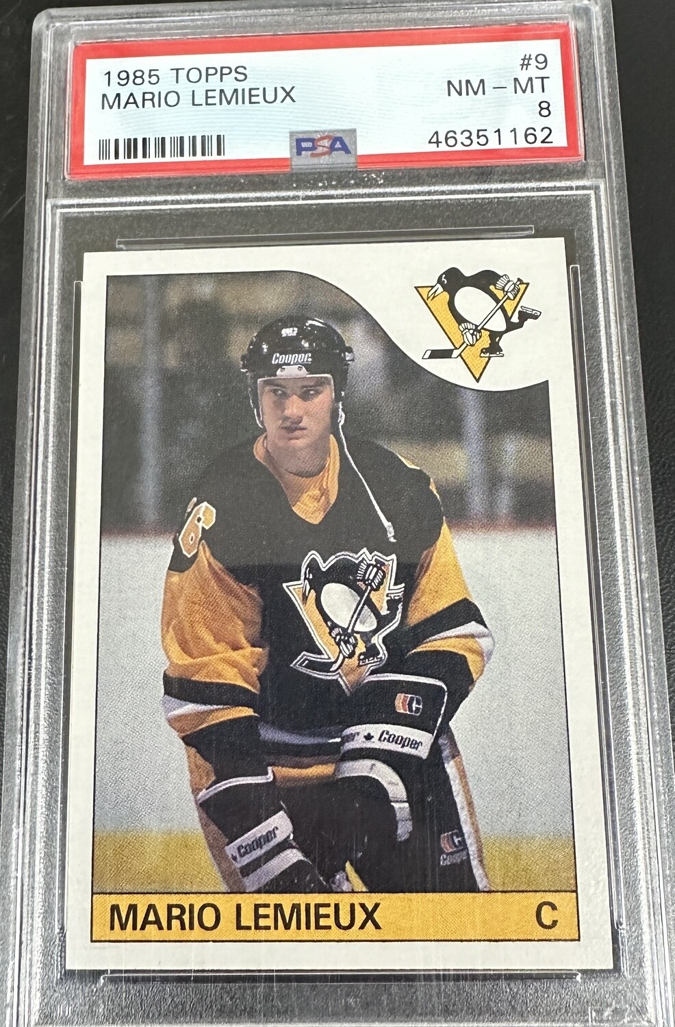 1985 Topps #9 Mario Lemieux rookie PSA 8