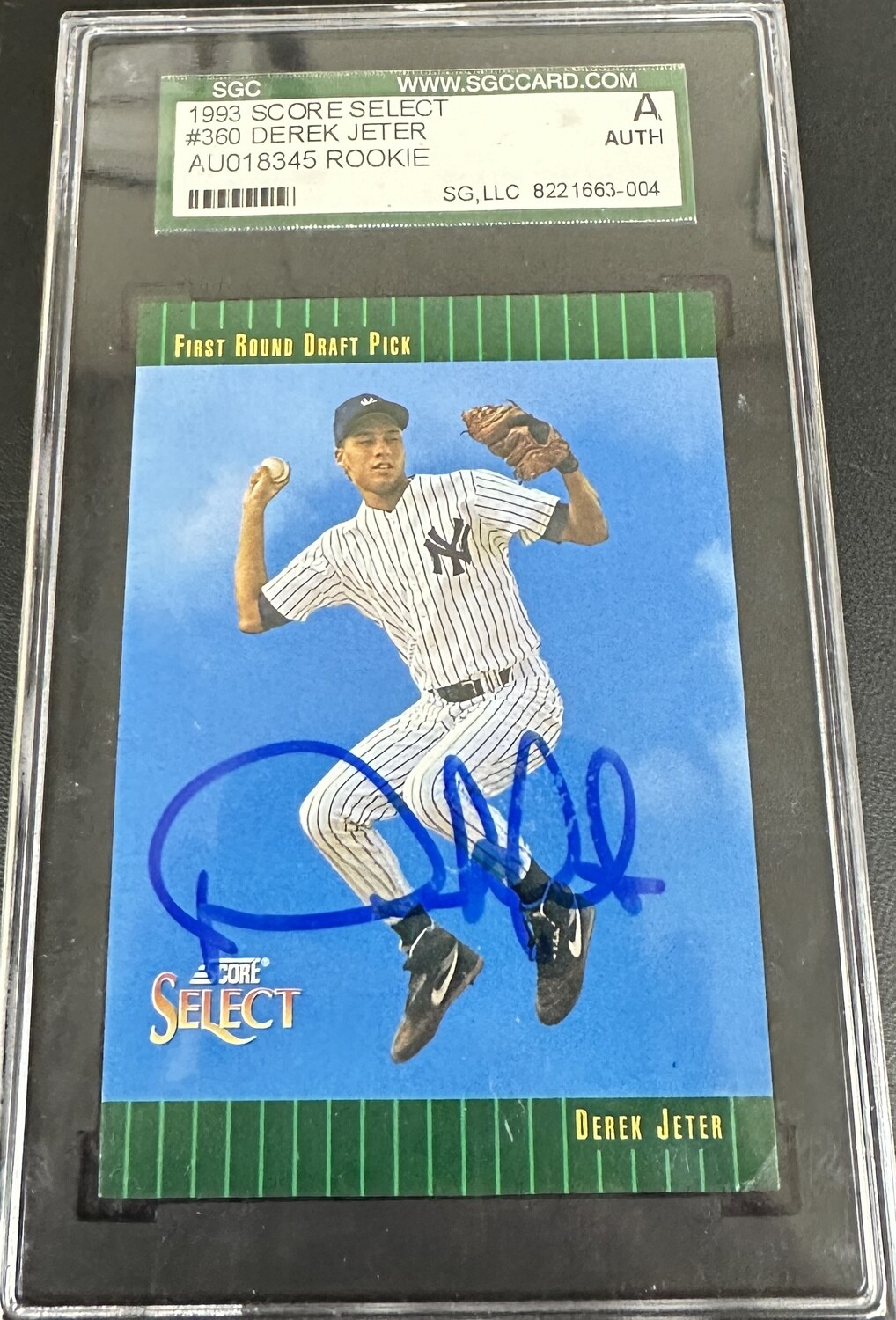 1993 Select Derek Jeter rookie Autograph SGC Authentic