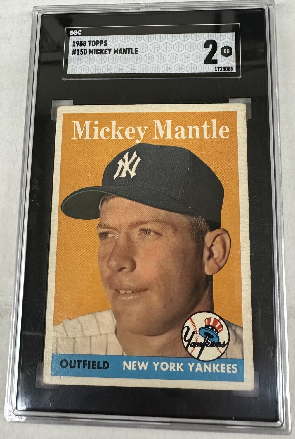 1958 Topps #150 Mickey Mantle SGC 2