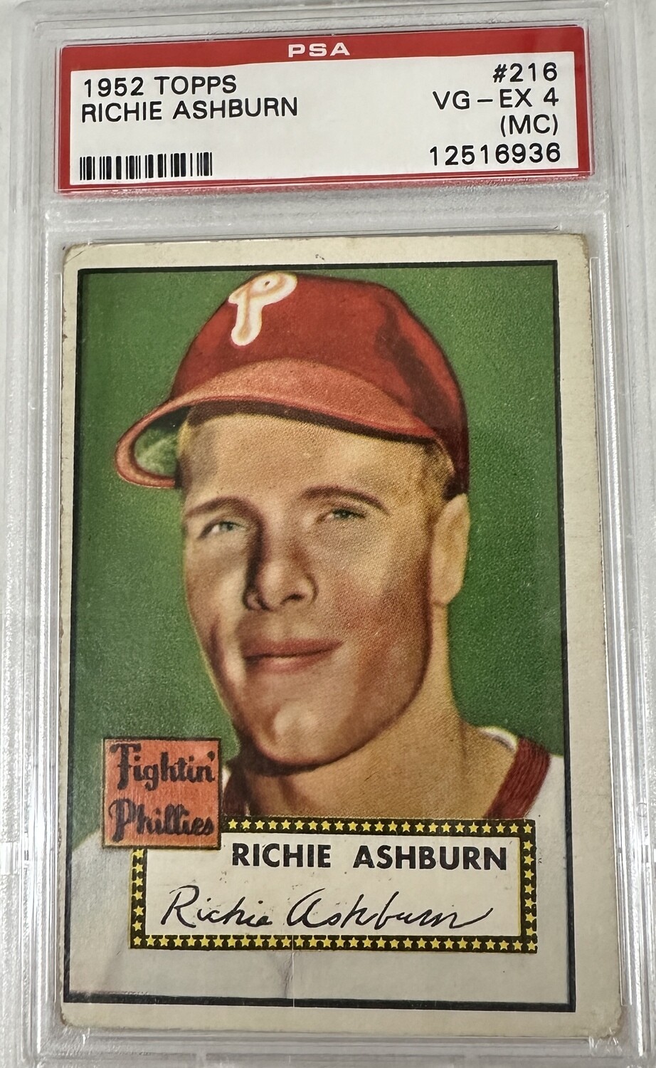 1952 Topps #216 Richie Ashburn PSA 4 MC