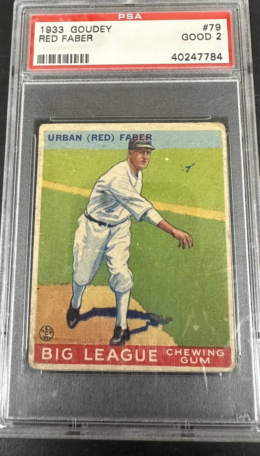 1933 Goudey #79 Red Faber PSA 2