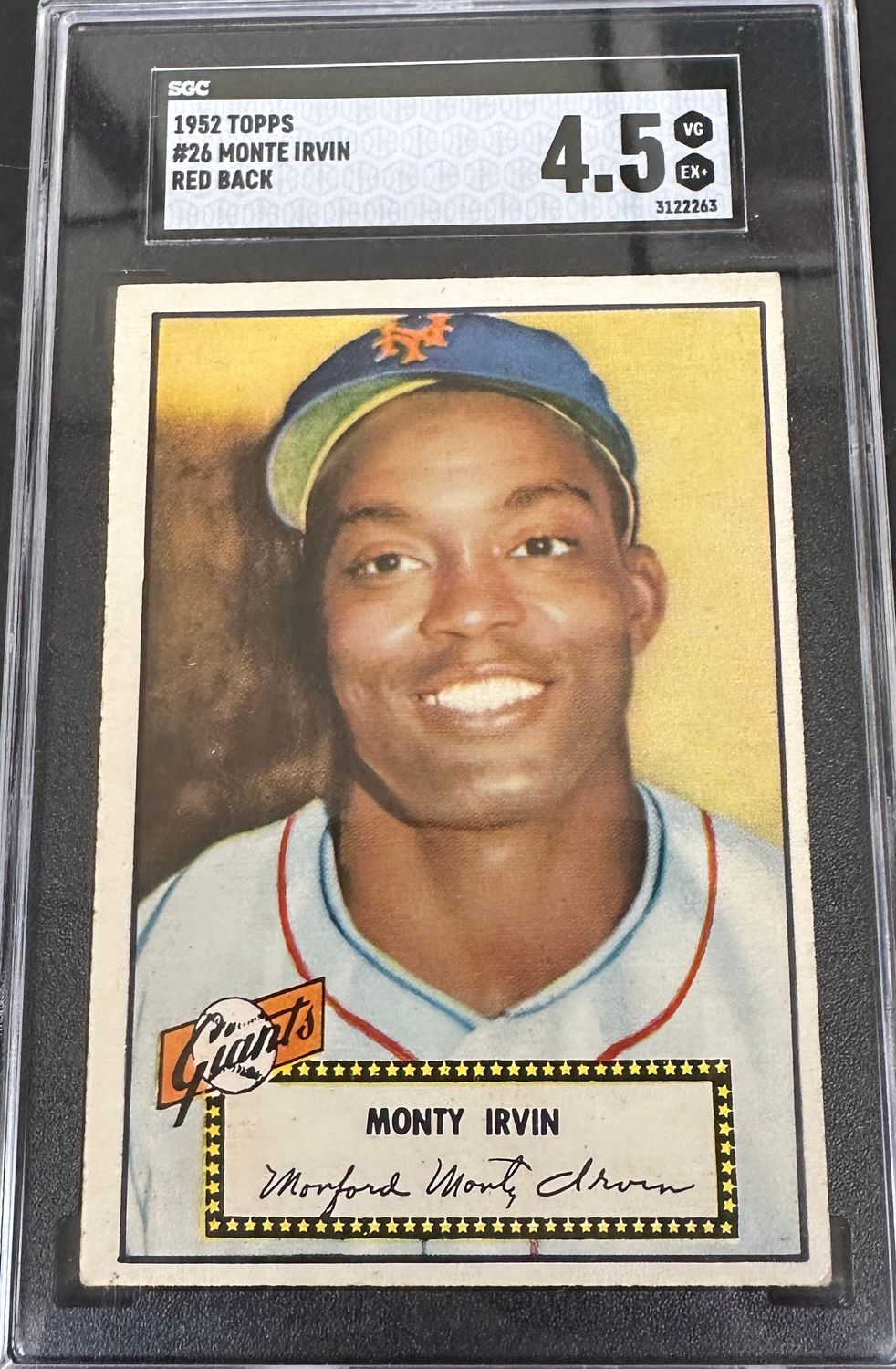 1952 Topps #26 Monte Irvin SGC 4.5